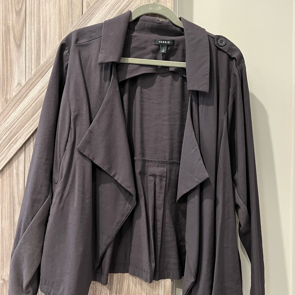 Torrid light jacket excellent used condition worn 1  the color is grayish purple